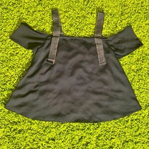 Topshop off-the-shoulder black blouse